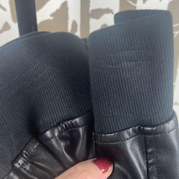 Sundays Brasada NEW $216 Faux Leather Joggers sz M Black - Picture 5 of 13